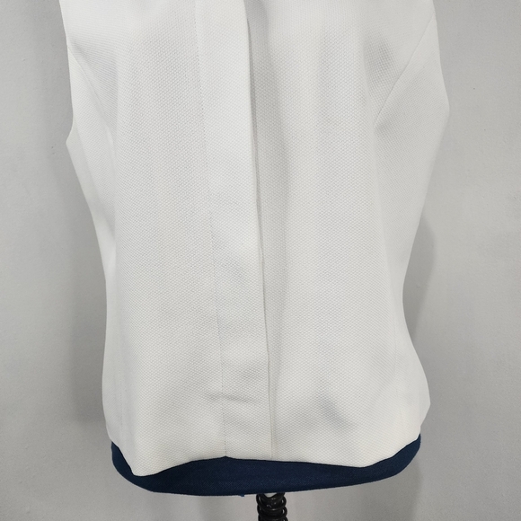 B Bennett White Lined Hidden Buttons Vest - Picture 4 of 12